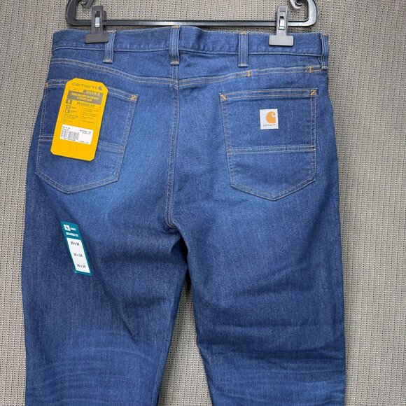 Carhartt Mens Size 38x34 Blue Force Relaxed Fit Low Rise 5-Pocket Jeans - Picture 9 of 10